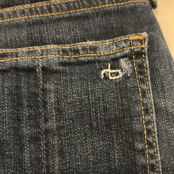 rag & bone Collette Capri jeans SZ 30 distressed dark rinse skinny leg soft - Picture 13 of 13